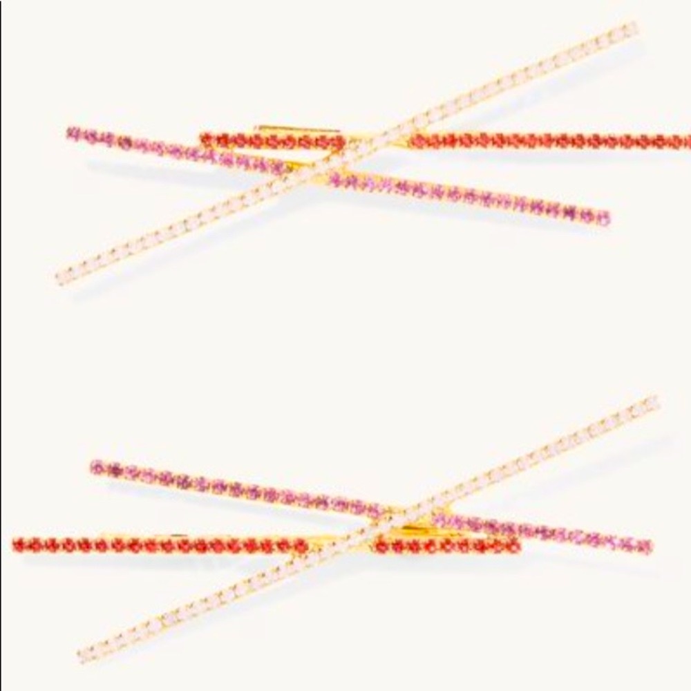 LELET NY Triple X Swaorvski Crystal Bobby Pin In Rose/Gold Wedding Shower Spring